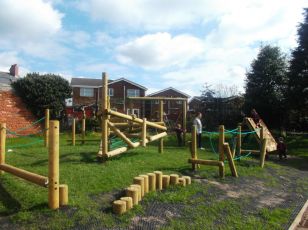 Year 1 explore the new Adventure Trim Trail 